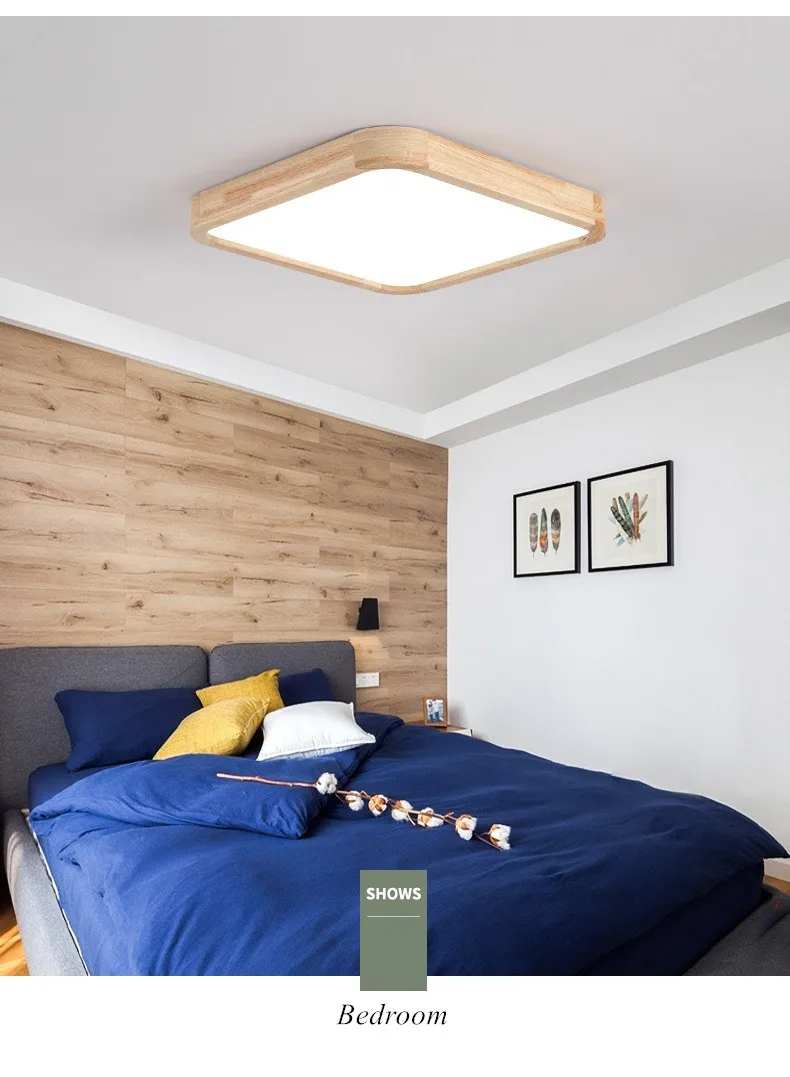 Wood Art Modern LED Ceiling Light Fixtures for Living Dining Room Bedroom Home Decoration Indoor Lighting Lampara Techo 10