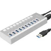 Acasis 10-портовый USB 3,0 разветвитель с Питание многоинтерфейсный концентратор расширения