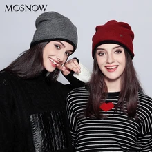 Шерстяные зимние шапки для женщин, элегантные двухслойные очень толстые вязаные модные новые шапки женские шапочки# MZ724