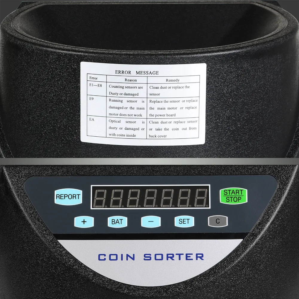 Manual Coin Sorter Counting Machine Money Counter Cash Sorting Hand Crank Coins
