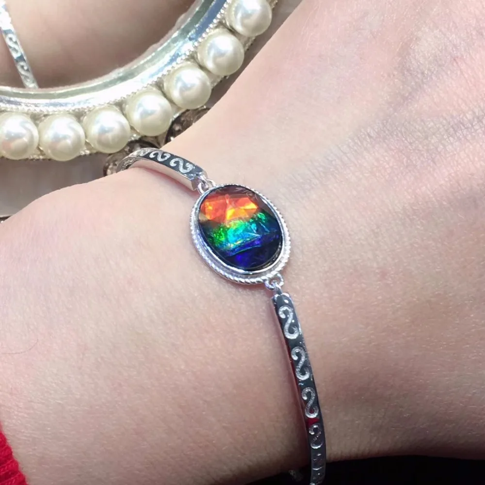 

Fine Jewelry Canada Origin 925 sterling silver S925 solid silver 100% Natural Ammonite Female bracelets for women fine bracelets