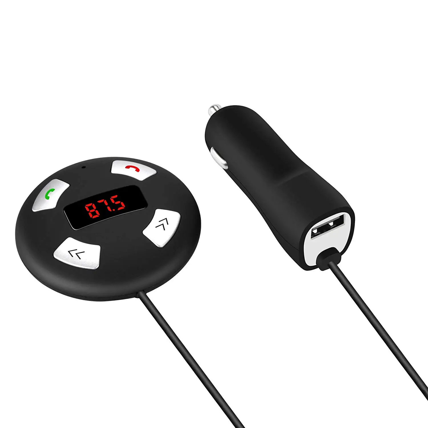 

Bluetooth FM Transmitter, Bluetooth Radio Transmitter Car Audio Music Receiver Bluetooth Car Kit with Car Mount USB Car Charge
