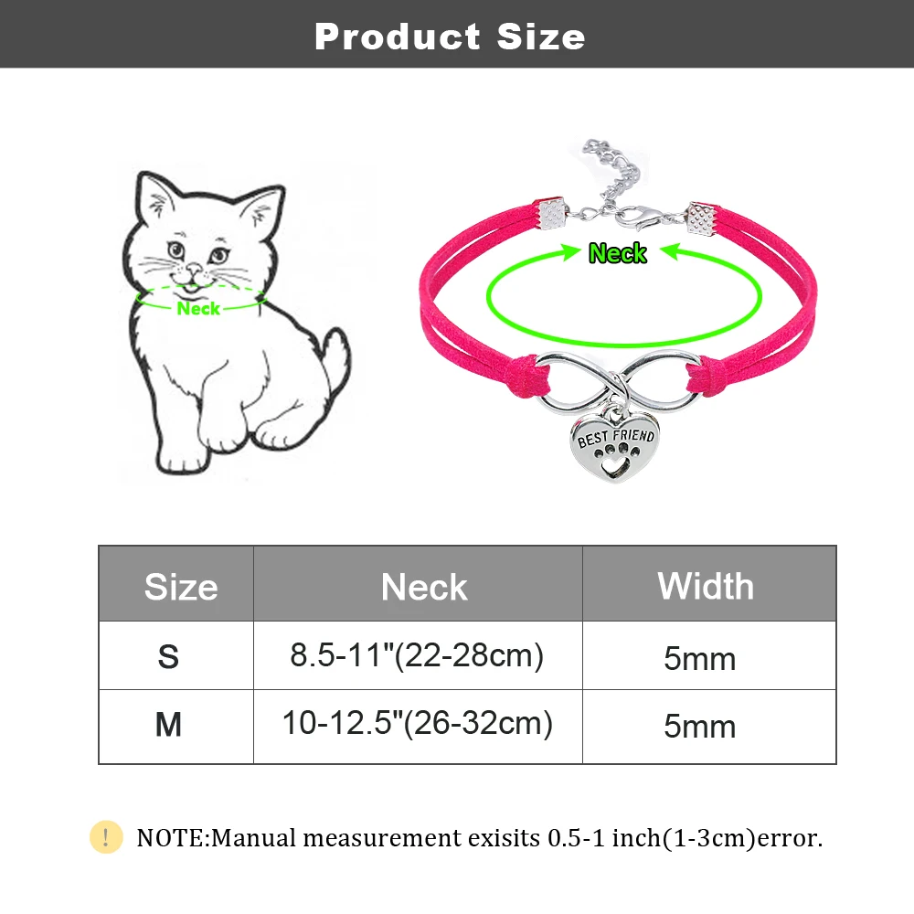 Милые ошейники для кошек, регулируемый ошейник для котенка, сердце, бирка, аксессуары, ожерелье для маленьких собак, кошек, котенок, чихуахуа, ошейник S