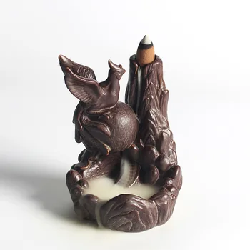 

T 2019 New Dragon Backflow Incense Burner Phoenix Ceramic Sandalwood Incense Holders Modern Home Decoration Household Ornaments