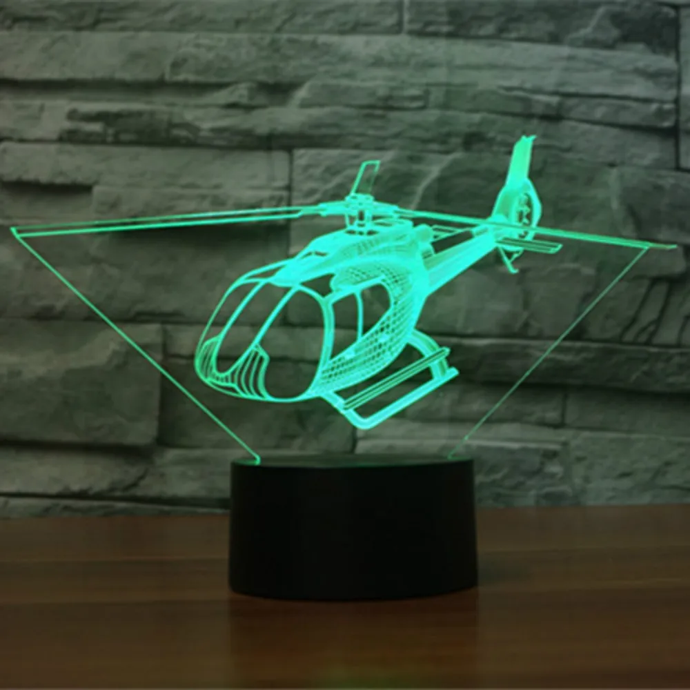 7 видов цветов Изменение ночник 3D Led авиационный самолет моделирование сенсорная
