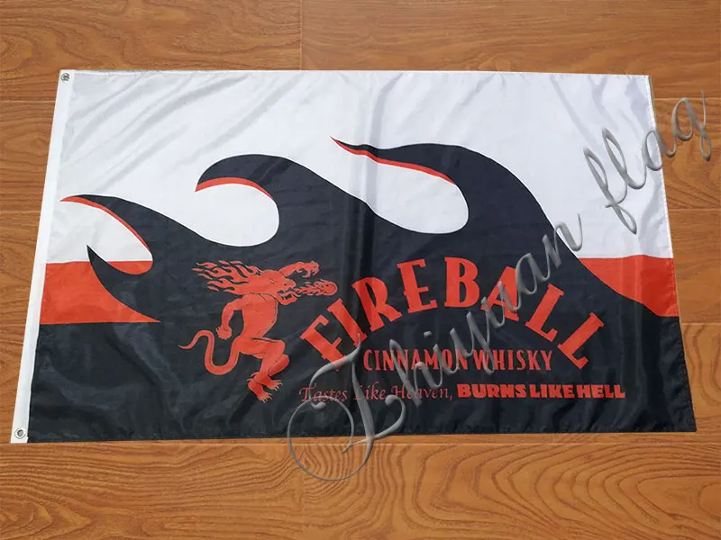 Custom fireball flag 90X150 cm with custom whisky 100D Polyester | Дом и сад