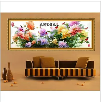 

Embroidery Package Top Quality Cross Stitch Kits Free Shipping Colourful Spring Flower 160X60cm