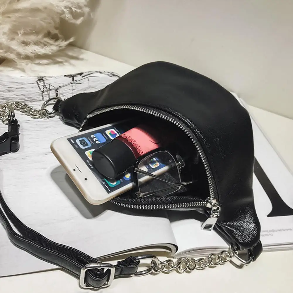 Moda damska solidna saszetka na pas Lady PU Leather Holiday pasek na pieniądze portfel Bum Travel Bag etui na telefon gorącym stylu