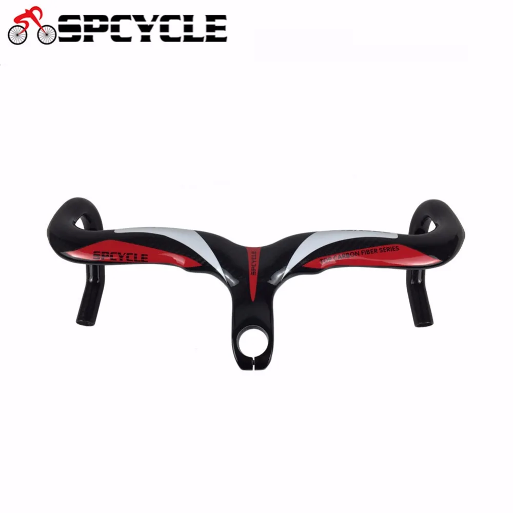 

Spcycle Full Carbon Road Bike Integrated Handlebars,Racing Bicycle Drop Bars Handlebars with Stems Carbon Stems 400/420/440mm