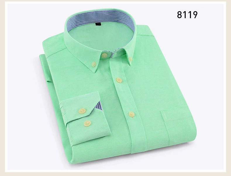 NIGRITY мужская повседневная клетчатая рубашка с длинным рукавом, приталенная Мужская рубашка из ткани Оксфорд, деловая рубашка, брендовая мужская одежда, размер S-4XL