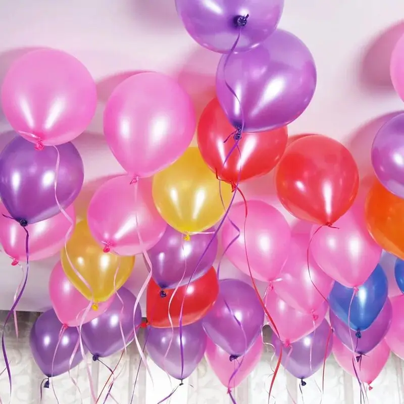 

100pcs 10'' 1.5g Round Shape Latex Pearl Balloons Party Decorate Valentine's Day Happy Birthday Wedding Decoration Balloon