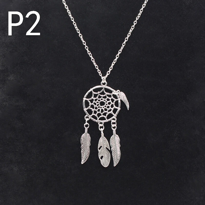 1pc DIY Metal Dream Catcher Charms Vintage Silver Tree Feather Dream