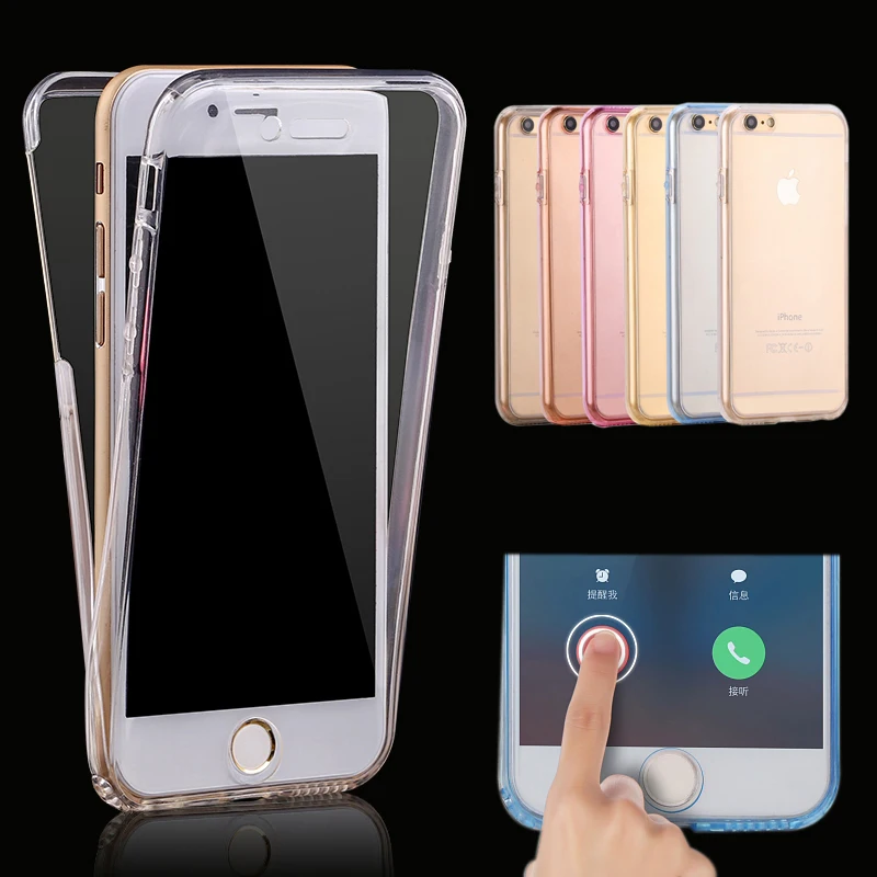 

Transparent Double Silicone Case For iPhone 11 Pro X XS Max XR 360 Full Cover for iPhone7 7Plus 8 6 6s Plus 5 5s 5SE Case Capa