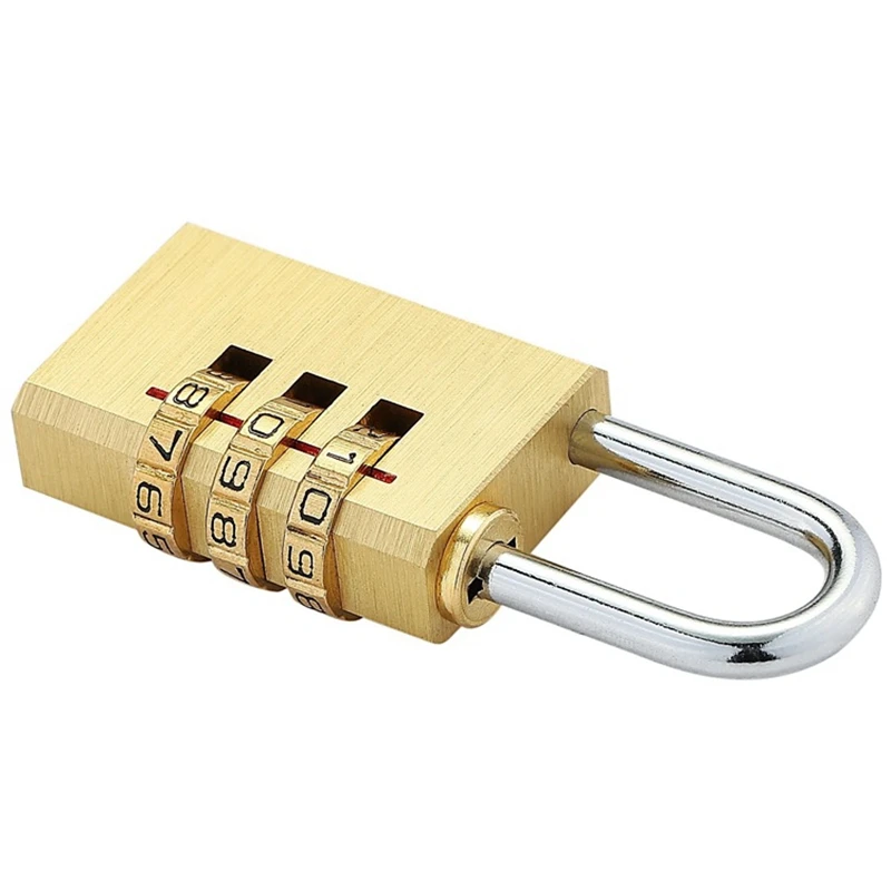 High Security Pure Copper Mini Lock 3 Digit Combination Password Lock Travel Luggage Code Padlock Suitcase Locks 5