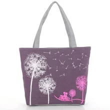 Fashion Dandelion Design Women’s Handbag Quality Canvas Shoulder bag Female Portable Casual Tote Bag Top-Handle Handbags