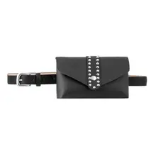 Пояс однотонного цвета Сумки Фанни карманы на ремне для женщин кожа заклепки нагрудная сумка-мешок Dos Bolsas Feminina Женская сумочка основной