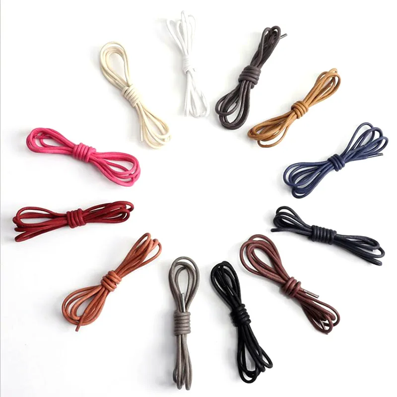 1 Pair Fashion Casual  Round Waxing Laces Fine Wax Rope Lazy Waterproof Shoes Laces Men Women Wax Round Shoelaces Lace 60-140cm