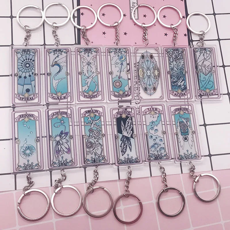 

anime card captor cardcaptor sakura clear cards Keychain charm cosplay costume
