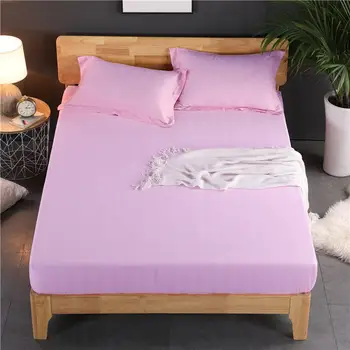 

Cotton Mattress Cover Twin Full Queen Size Bed Fitted Sheet 1 Piece Solid Color Bed Sheet sabanas bed sheets high 30cm