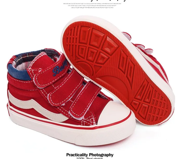 2016 New Jeans Children Shoes Brand Autumn Canvas Patchwork Hook Loop Rubber Kids Shoes Fabric Blue Navy Red Girls  Boys Sneaker 484 (10)