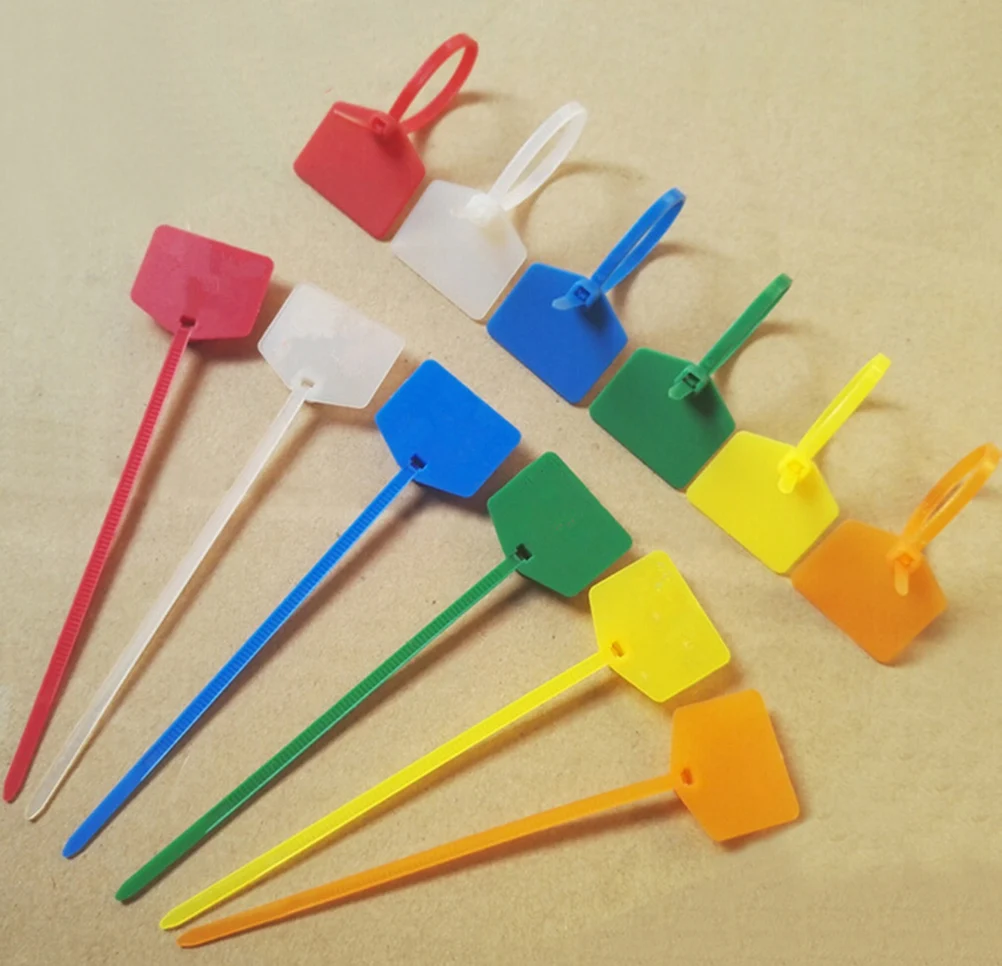 100Pc Colourful Nylon Self-Locking Label Tie Network Cable Marker Wire Stra WD