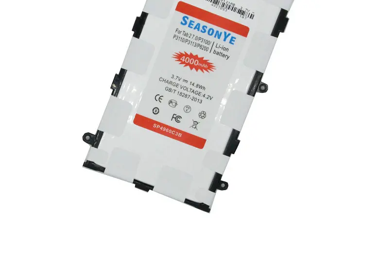 Seasonye 10 шт./лот Tab Перезаряжаемые Батарея для Samsung Galaxy 2 7.0 P3100 P6200 P3110 Plus SP4960C3B 4000 мАч