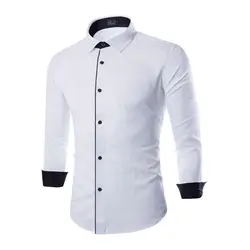 Новое поступление белая рубашка мужская с длинным рукавом деловые повседневные рубашки мужские платья рубашки удобная одежда Camisa Masculina