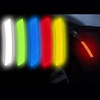 

2Pcs/set Car Bumper Reflective Warning Strip Decal Sticker Auto Accessory Reflector Stickers Decals Car Styling