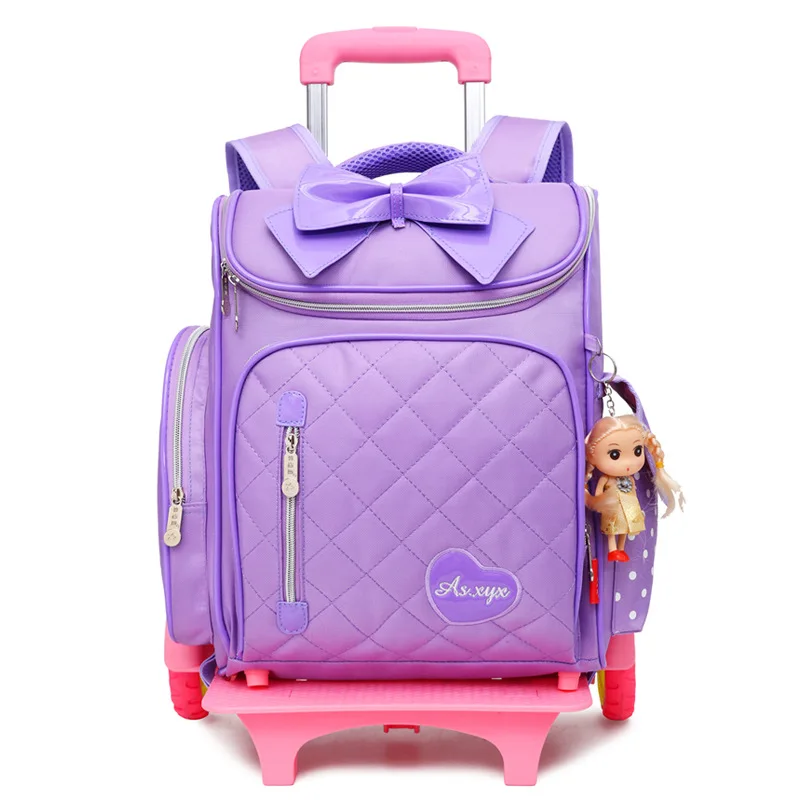 

Waterproof Children Trolley School Bag Backpack Wheeled School Bag For Grils Kids Wheel Schoolbag Student Backpacks Bags Mochila