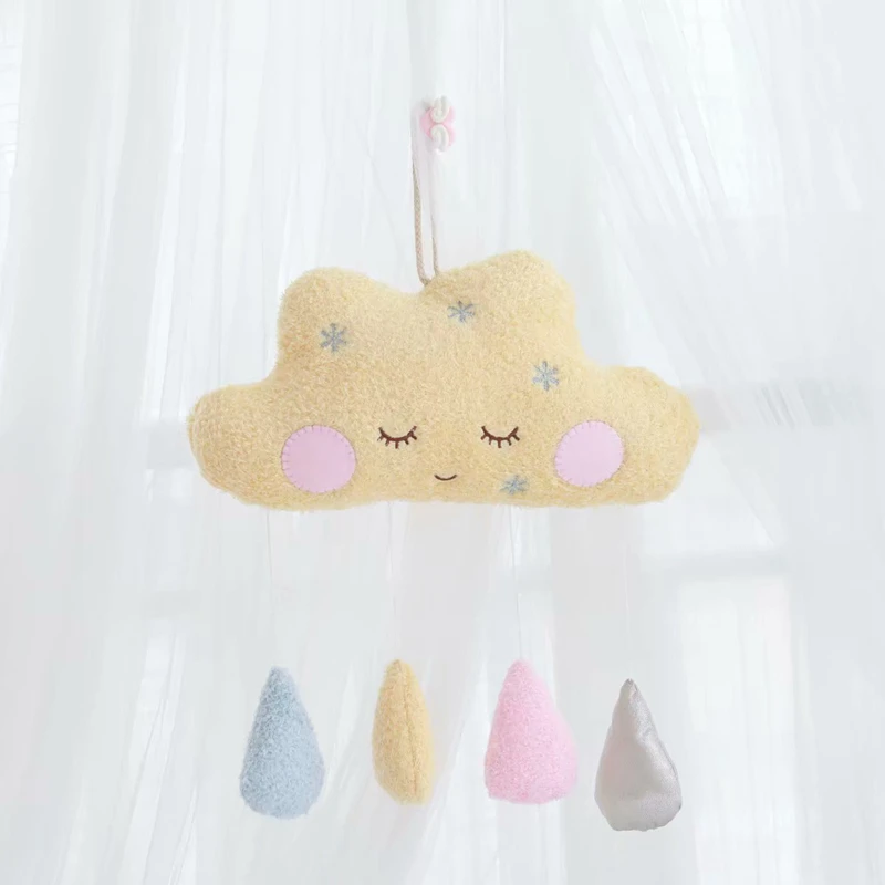 INS Kawaii плюшевая подушка на подтяжках с разноцветными облаками и луной украшение