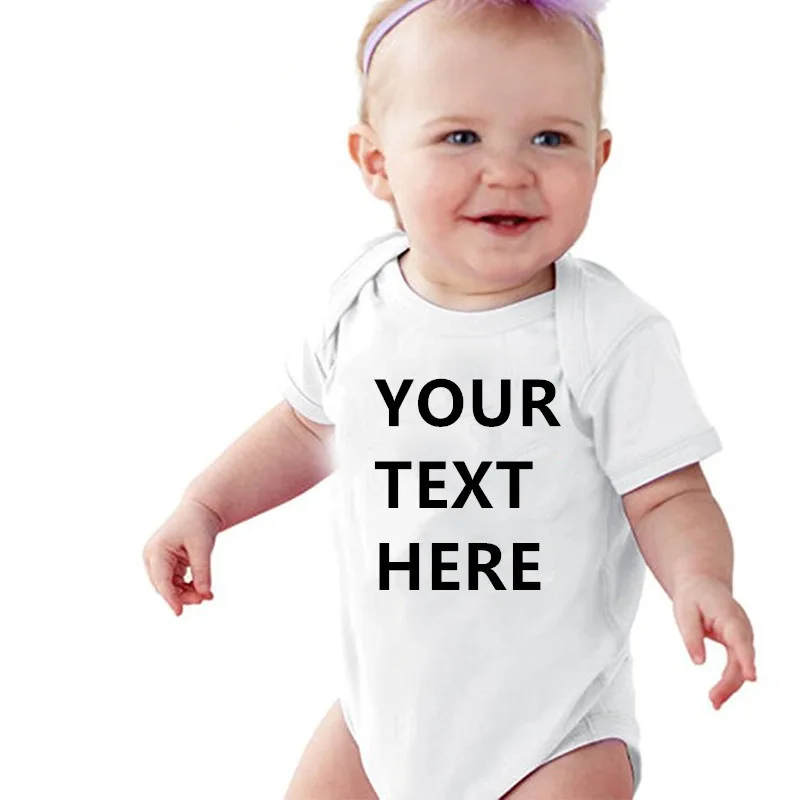 

YOUR TEXT HERE Baby Bodysuits Summer Letter Cotton Infant Baby Girls Clothing Short Sleeve Newborn Baby Cute Clothes Jumpsuits