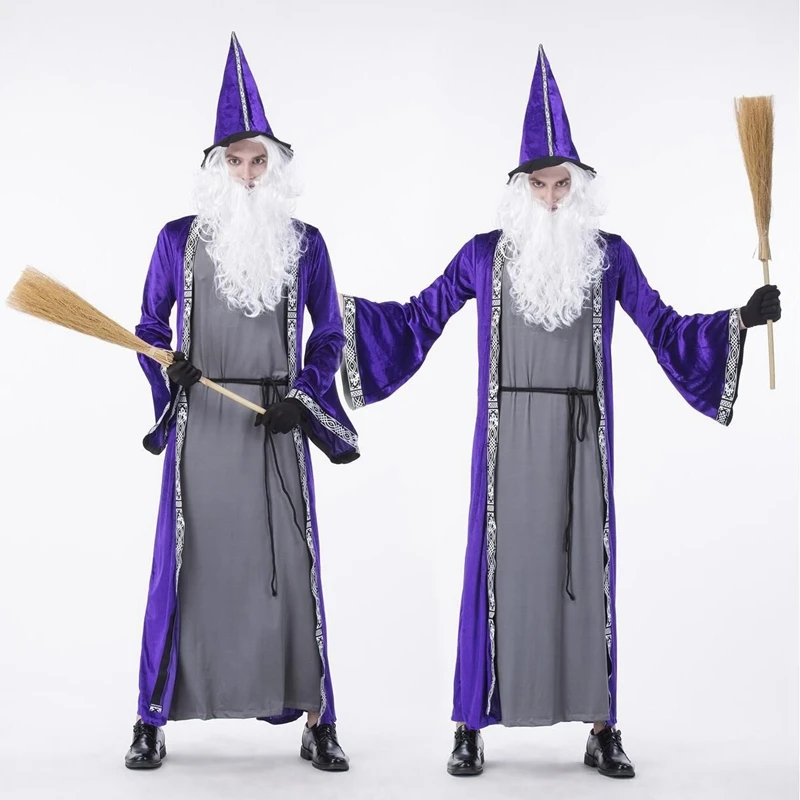 CFYH Halloween Costumes Adult Mens Gothic Wizard Costume European