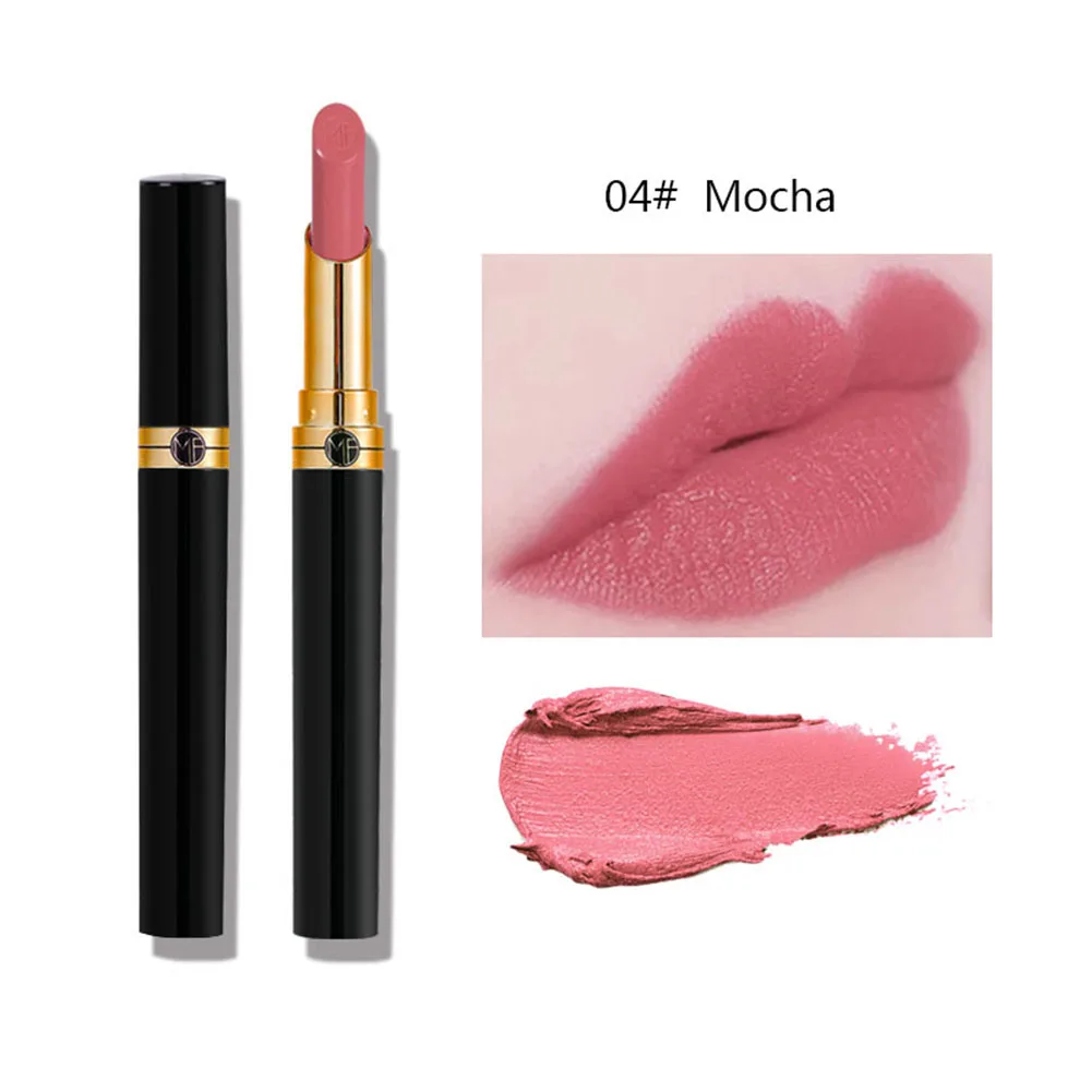 12 Colors Matte Velvet Glossy Lipstick Lip Balm Waterproof Lasting Sexy Red Nude Lip Tint Korean Makeup Cosmetic TSLM2 - Color: 04