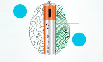 

1.5V AAA Battery 400mAh USB Rechargeable Lithium Polymer Battery Quick Charging by Micro USB Cable