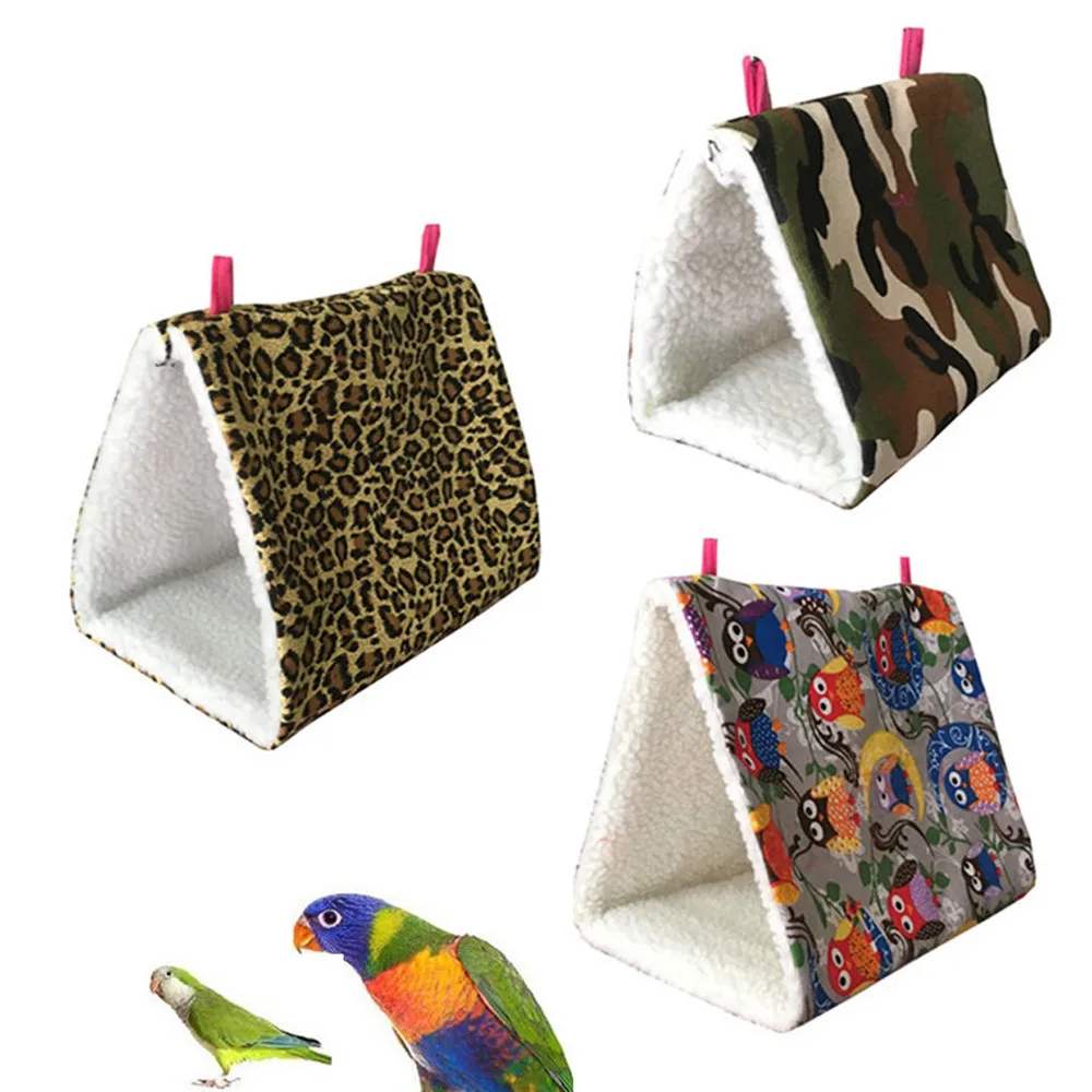 Fashion Plush Bird Hanging Cave Cage Snuggle Hut Tent Bed Birds Winter Warm Nest Bird Parrot
