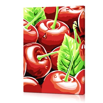 

Diy digital oil painting by numbers hand painting child cartoon decorative painting cherry 20 30