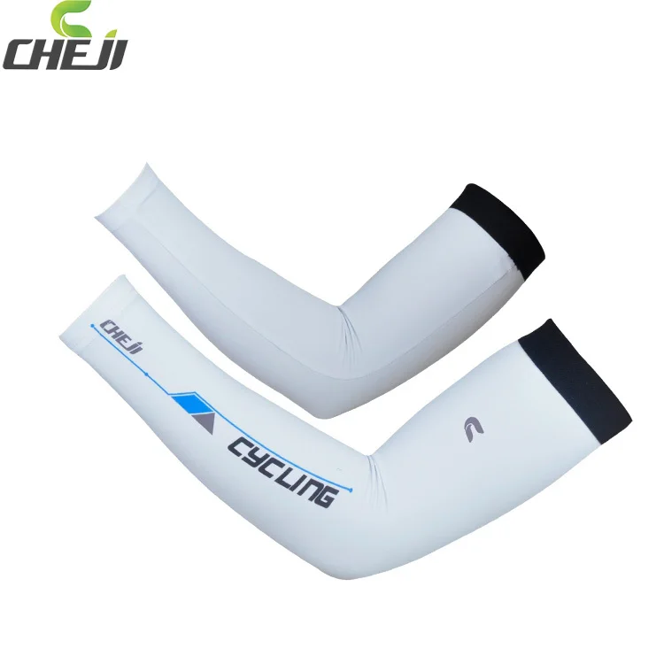2016 White Cheji font b Cycling b font Arm Warmer Men Sports Accessories Breathable Bicycle Arm