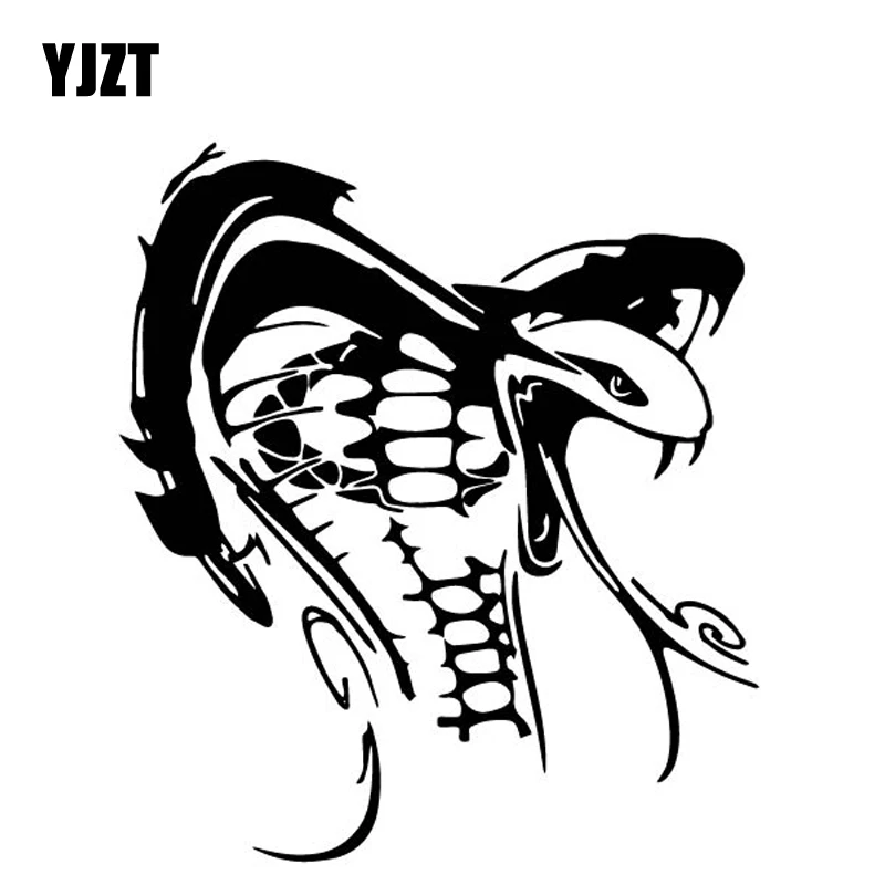 Yjzt 15.3 Centimetri * 17.3 Centimetri Cobra Moda Creativa Adesivi Per Auto Auto Porta Decorazione Della Decalcomania Del Vinile Nero/Argento C4-1532