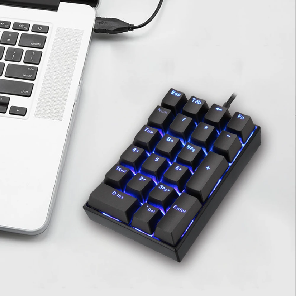 AVATTO Механическая Blackit USB Проводная цифровая клавиатура с 21 клавишей Расширенная раскладка мини-клавиатура Numpad для профессионального учета
