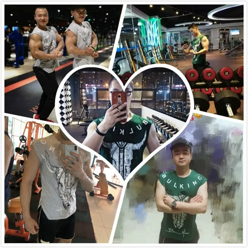 Брендовые мужские хлопковые футболки BULKING модные повседневные для тренажерных
