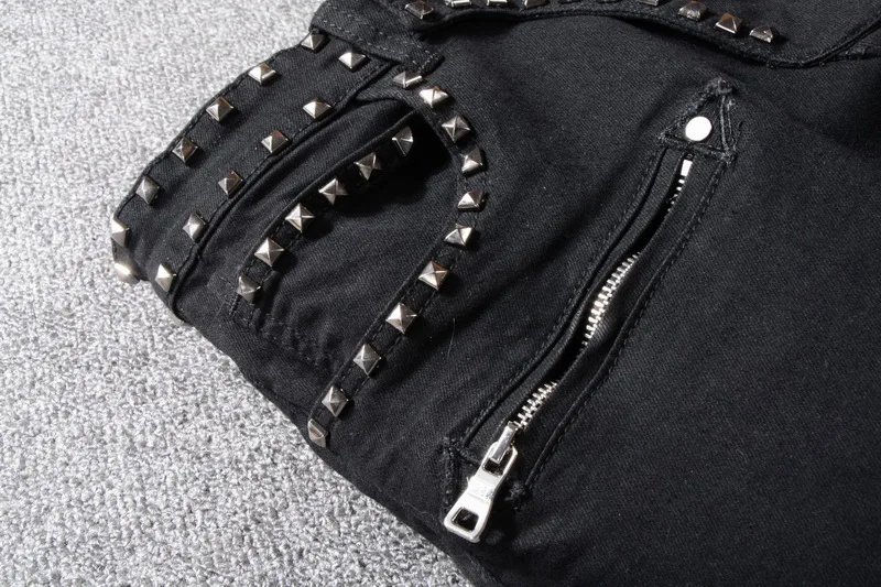 Metal Rock Punk Rivet Spike Pants a16