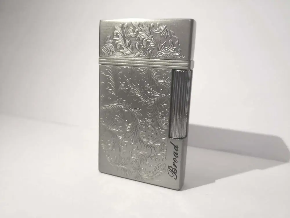 Классическая винтажная газовая зажигалка пинг звук надувной ветрозащитный сигары сигареты для мужчин - Цвет: silver