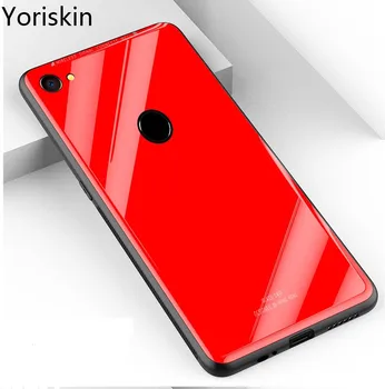 

Luxury Tempered Glass Phone Cover For Oppo F7 Ultra Thin PC Back Soft Silicone Bumper Protective Case For Oppo F7 Coque