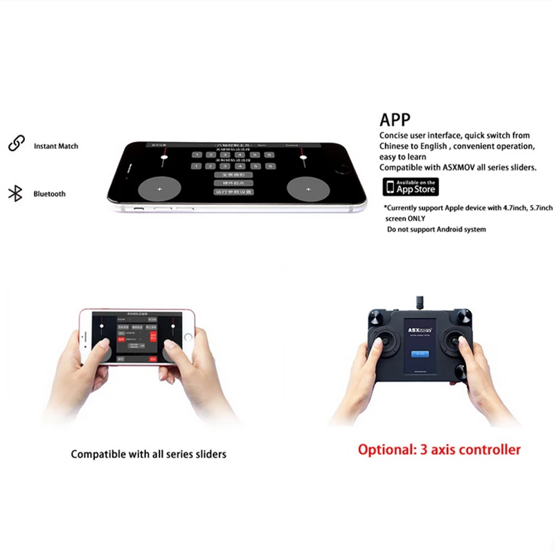 

ASXMOV adjustable speed timelapse 130m Aluminum alloy dslr camera video slider with wireless controller