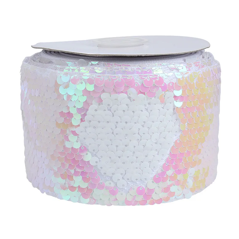 

Cheer bows fabric multi colors sewing 75mm reversible sequin ribbon
