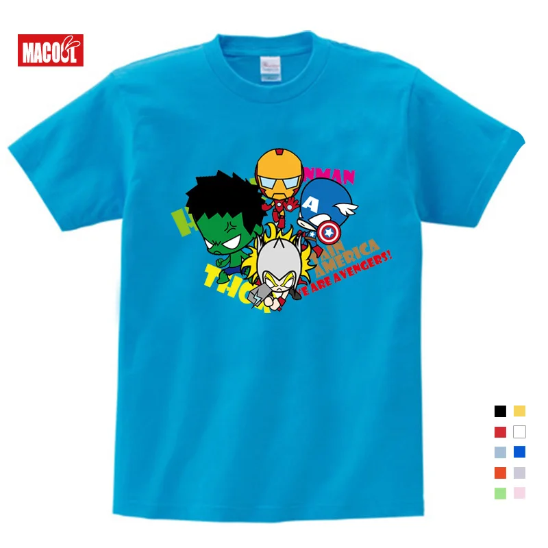 Free Shipping 2019 t-shirt Superman/Batman/spider Man/captain America /Hulk/Iron Man / T Shirt Boy Girls Cartoon T-shirt 3T-9T