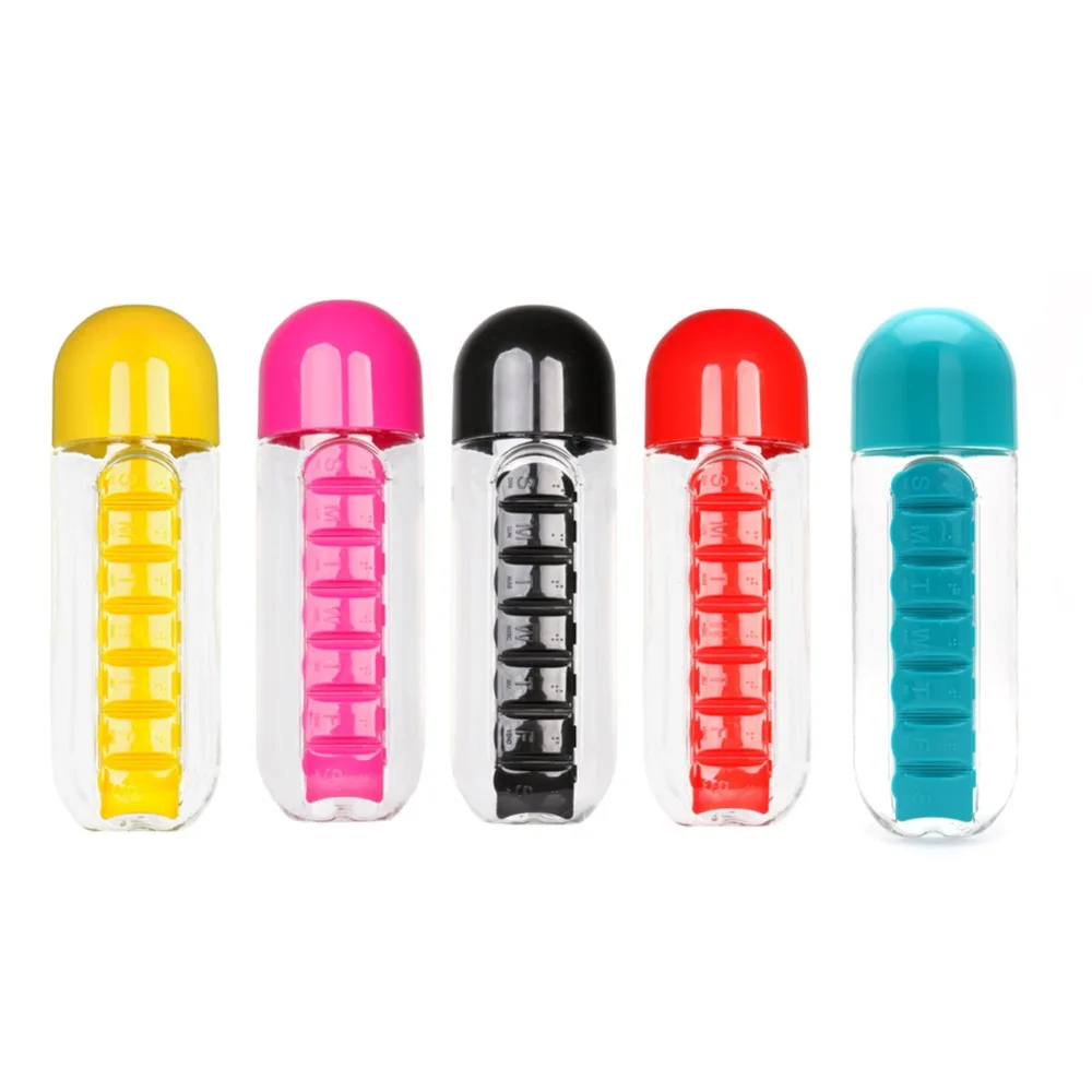 

ZLROWR 1Pc Combine Daily Weekly Pill Box Water Seven Organizer Bottle Portable New gai