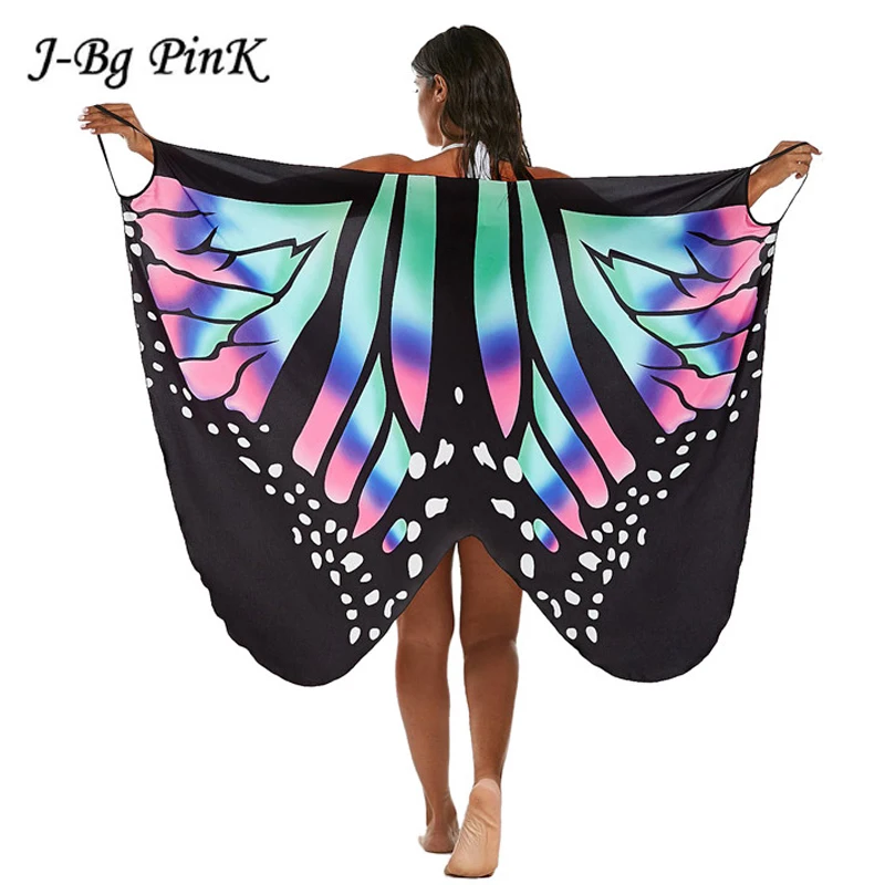 

Ladies Summer Beach Dress Chic Multi-style Colorful Soft Fabric Butterfly Wings Fairy Cover-Ups Costume Backless Dresses