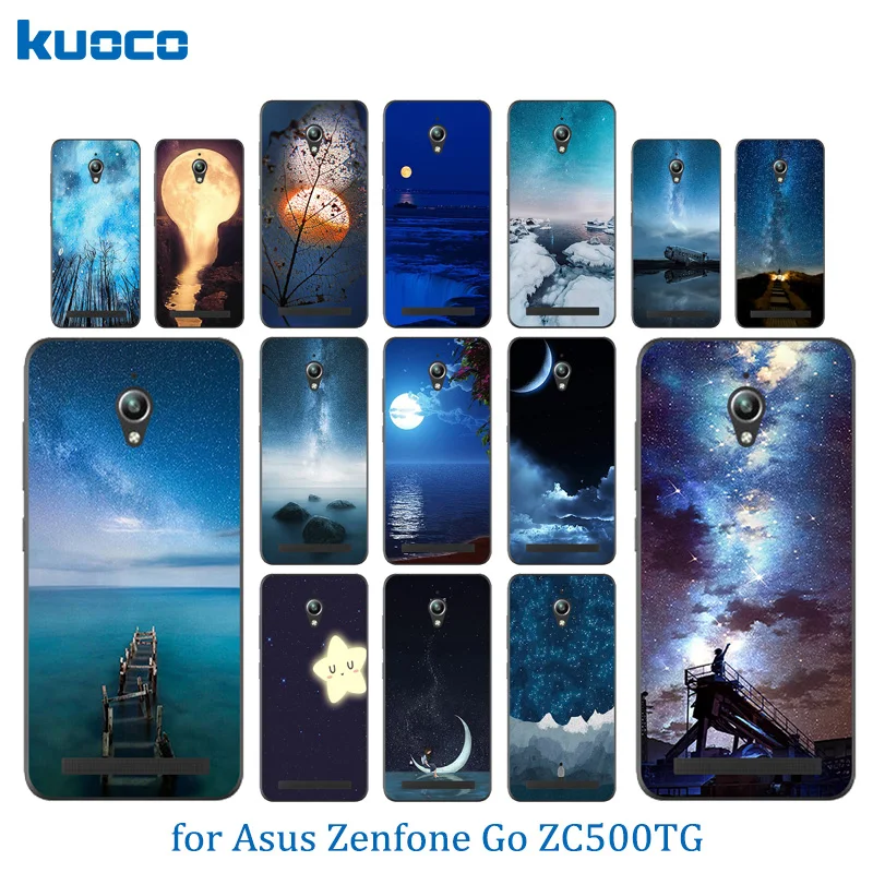 

Luxury For Asus Zenfone Go ZC500TG Phone Cases Night Sky Pattern Soft Silicone For fundas Asus ZC ZC500 500 500TG TG Back Cover