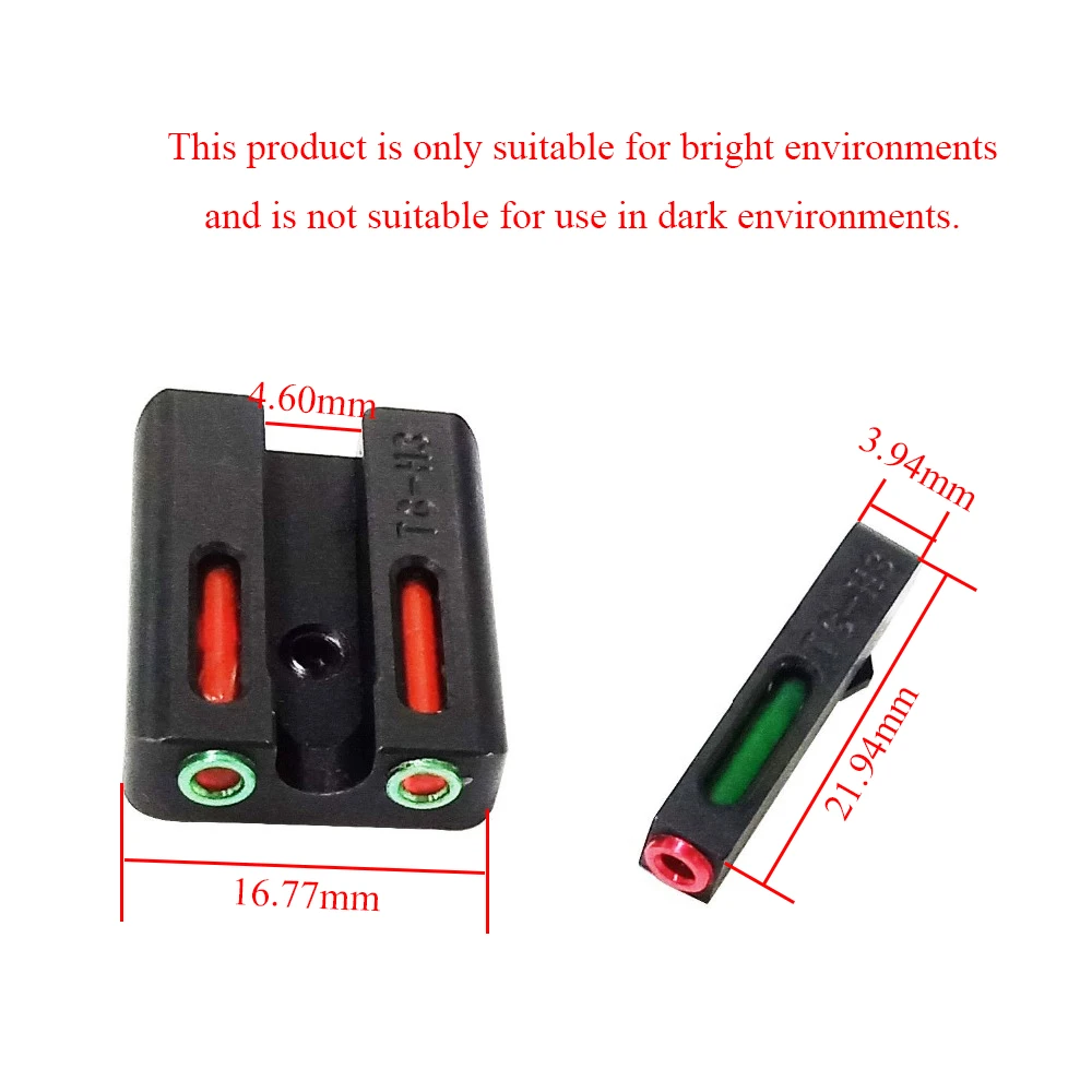 Magorui волоконно-оптический прицел-красный/зеленый передний задний прицел для Glock